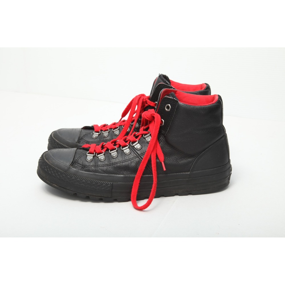 Converse Chuck Taylor Street Hiker Black Leather Red Laces High Top Boots Men 11 - Picture 6 of 13